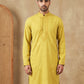 Men’s Imported Japanese Embroidered Kurta ( 65KO 5541Yellow )