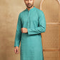 Men’s Cotton Blend Woven Design Kurta ( 65KO 5542Blue )