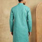 Men’s Cotton Blend Woven Design Kurta ( 65KO 5542Blue )