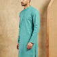Men’s Cotton Blend Woven Design Kurta ( 65KO 5542Blue )