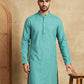 Men’s Cotton Blend Woven Design Kurta ( 65KO 5542Blue )