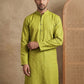 Men’s Cotton Blend Woven Design Kurta ( 65KO 5542Green )