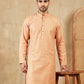Men’s Cotton Blend Woven Design Kurta ( 65KO 5542Peach )