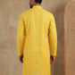 Men’s Cotton Blend Woven Design Kurta ( 65KO 5542Yellow )
