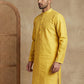 Men’s Cotton Blend Woven Design Kurta ( 65KO 5542Yellow )