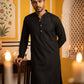Men’s Silk Blend Thread Work Kurta ( 65KO 5543Black )