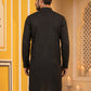 Men’s Silk Blend Thread Work Kurta ( 65KO 5543Black )