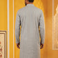 Men’s Silk Blend Thread Work Kurta ( 65KO 5543Grey )