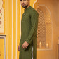 Men’s Silk Blend Thread Work Kurta ( 65KO 5543Olive )