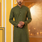 Men’s Silk Blend Thread Work Kurta ( 65KO 5543Olive )