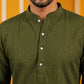 Men’s Silk Blend Thread Work Kurta ( 65KO 5543Olive )