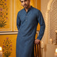 Men’s Silk Blend Thread Work Kurta ( 65KO 5543Peacock )