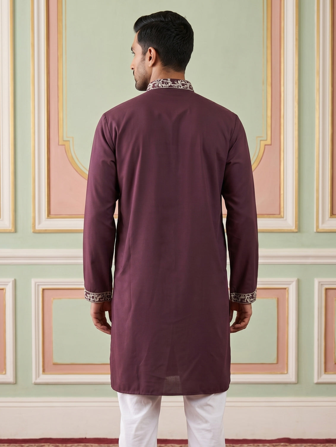 Premium Imported Japanese Embroidered Kurta ( 65KO 5544Purple )