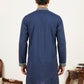 Navy Blue Japanese Embroidered Kurta ( 65KO 5545Navy )