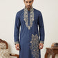 Navy Blue Japanese Embroidered Kurta ( 65KO 5545Navy )