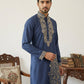Navy Blue Japanese Embroidered Kurta ( 65KO 5545Navy )