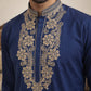 Navy Blue Japanese Embroidered Kurta ( 65KO 5545Navy )