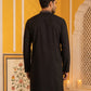 Black Japanese Embroidered Designer Kurta ( 65KO 5546Black )