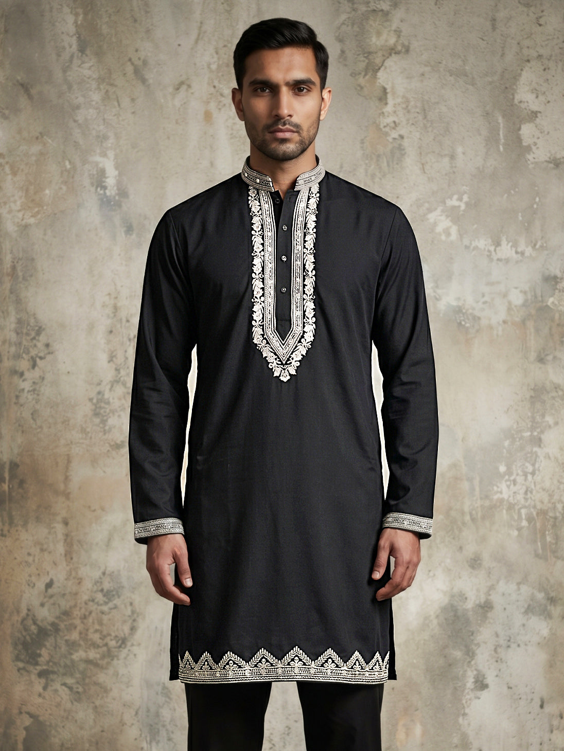Imported Japanese Fabric Traditional Kurta for Men ( 65KO 5548Black )