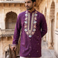 Cotton Blend Floral Embroidered Kurta