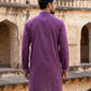 Cotton Blend Floral Embroidered Kurta