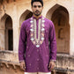 Cotton Blend Floral Embroidered Kurta