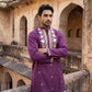 Cotton Blend Floral Embroidered Kurta