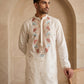 Cotton Blend Floral Embroidered Kurta