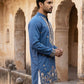 Cotton Blend Floral Embroidered Kurta