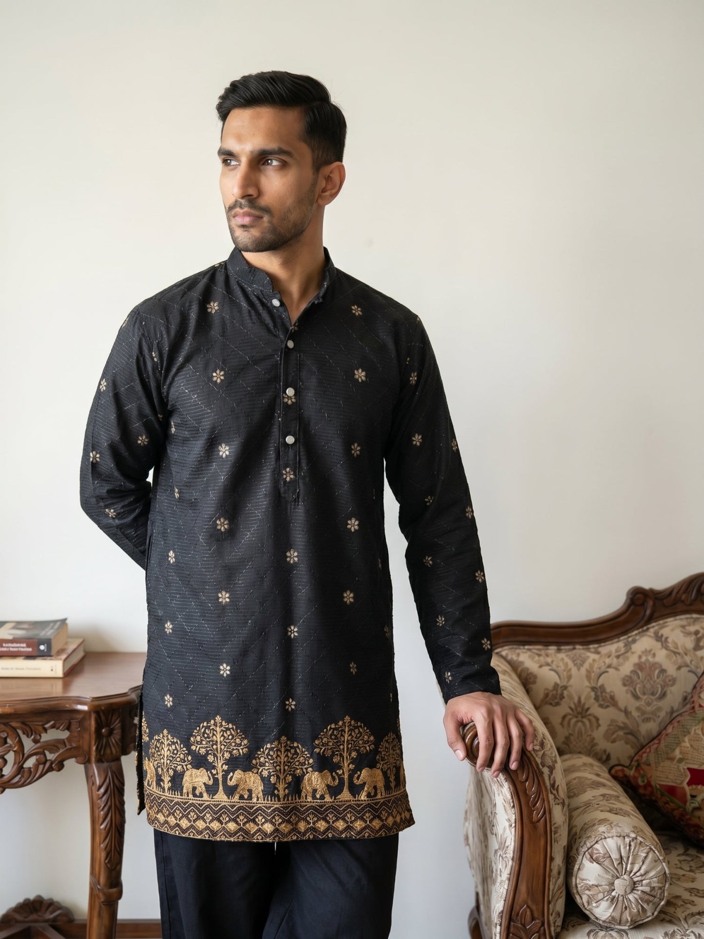 Premium Printed & Thread Work Kurta