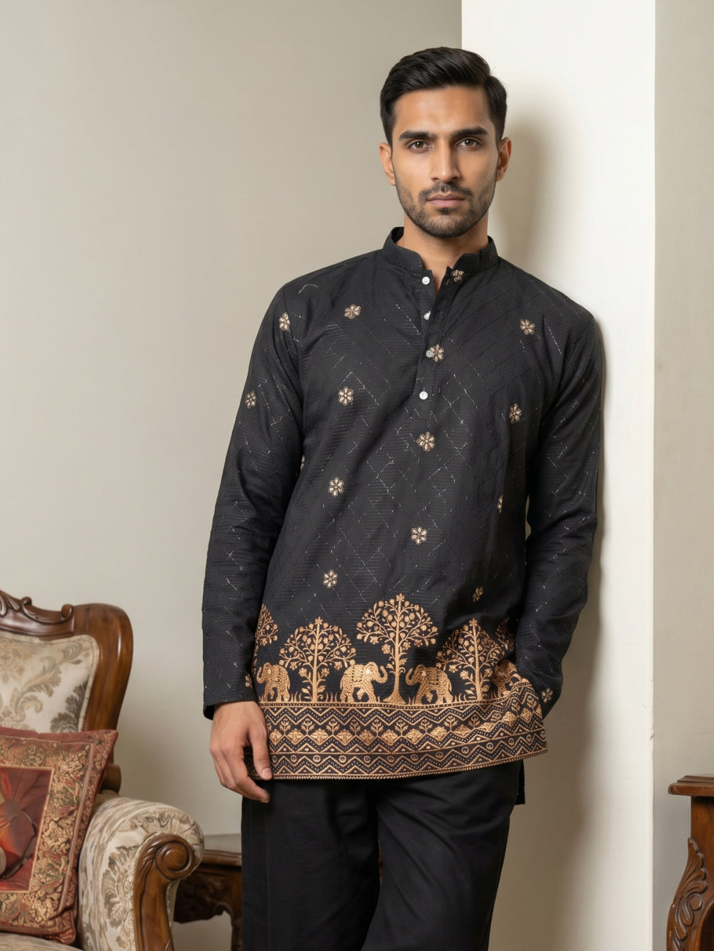 Premium Printed & Thread Work Kurta