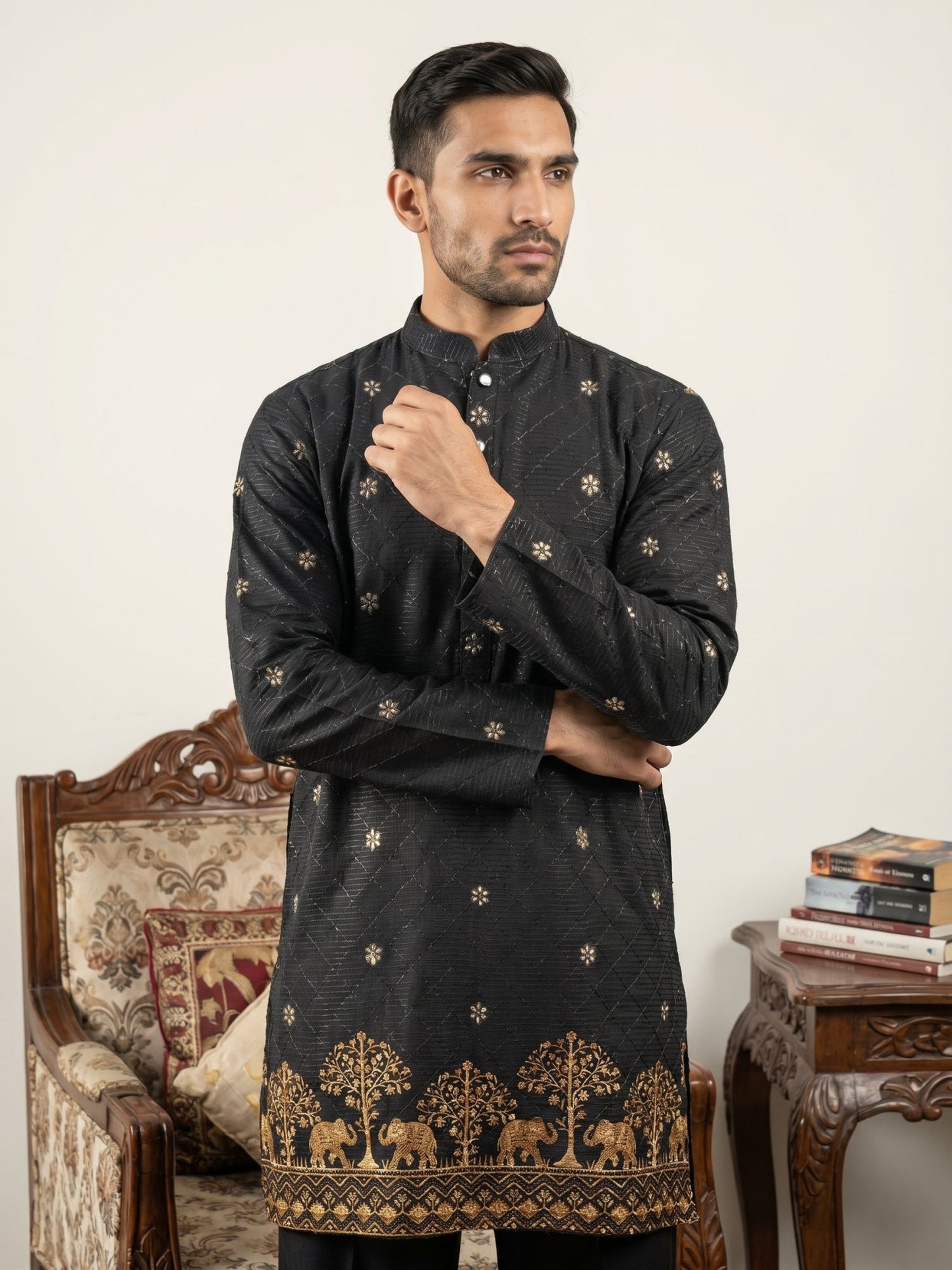 Premium Printed & Thread Work Kurta