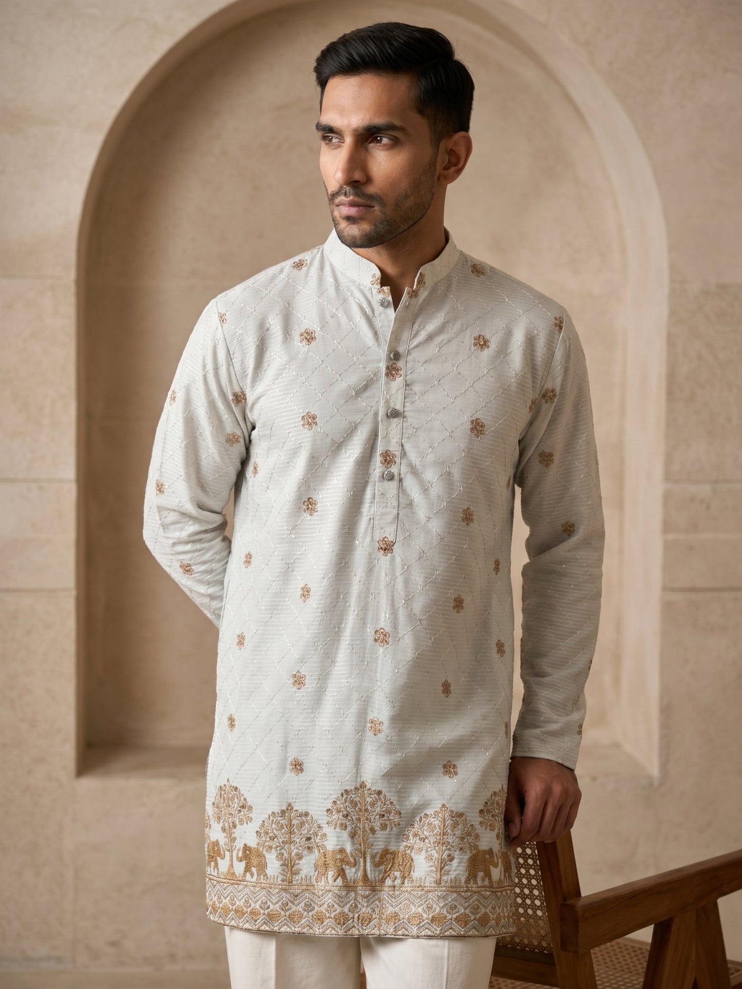 Premium Printed & Thread Work Kurta