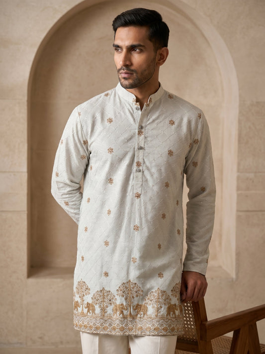 Premium Printed & Thread Work Kurta
