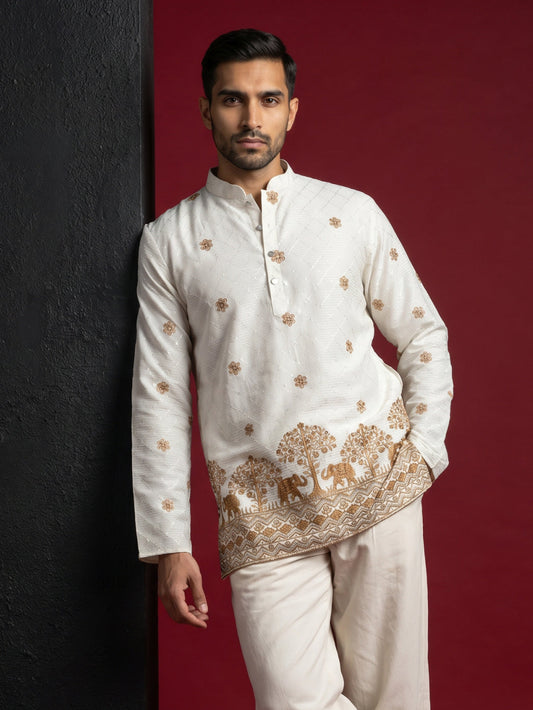 Premium Printed & Thread Work Kurta