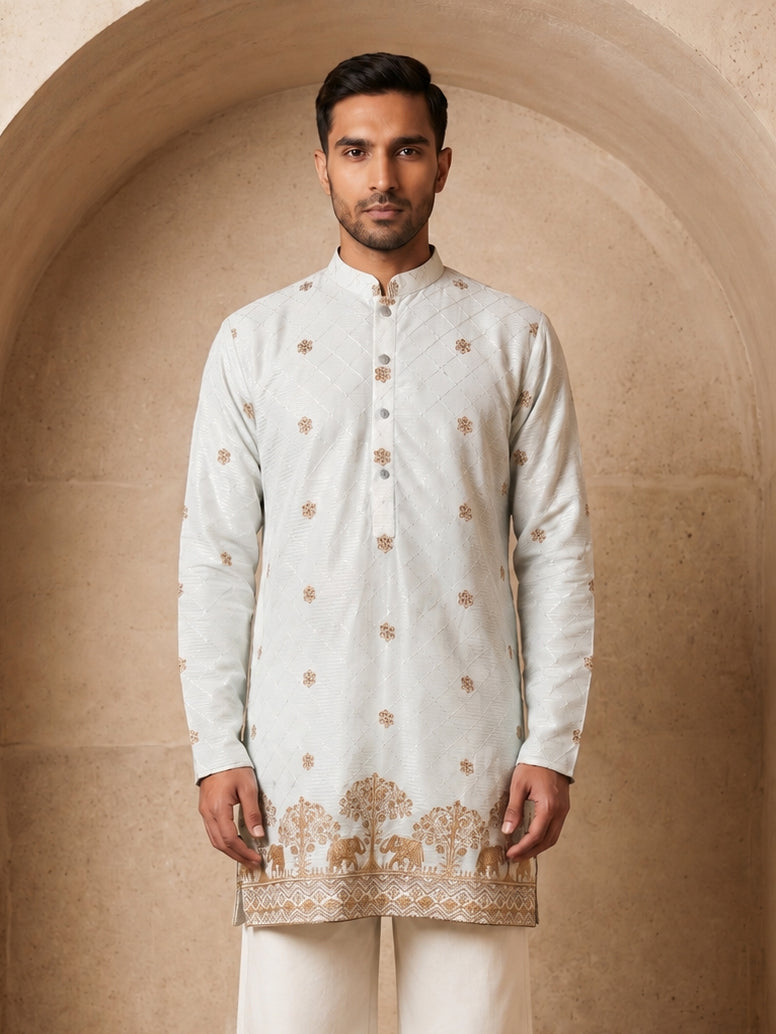 Premium Printed & Thread Work Kurta