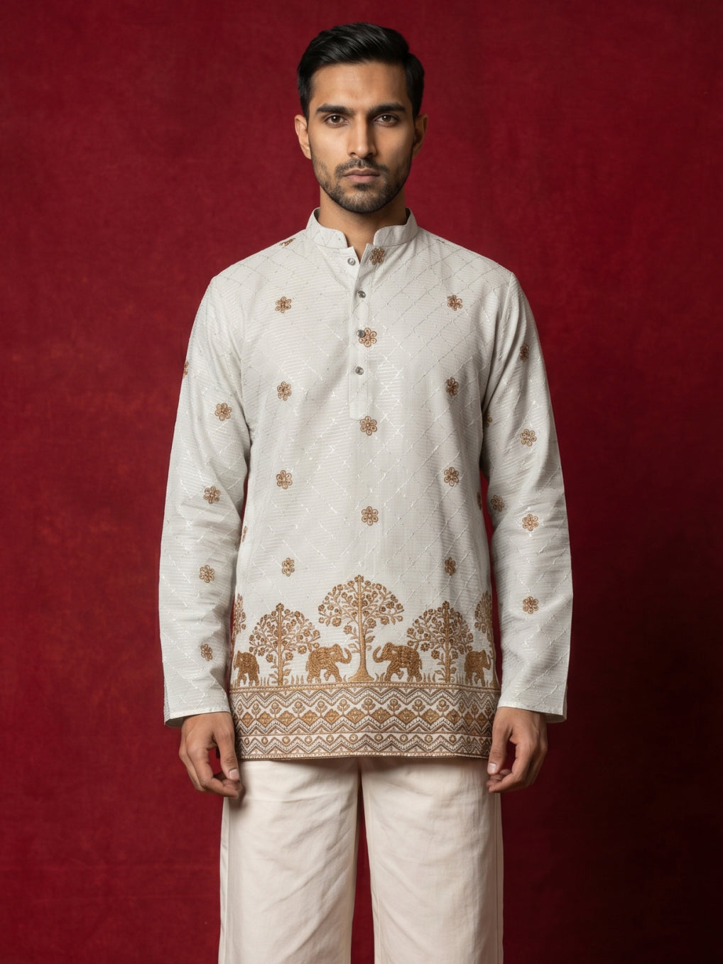 Premium Printed & Thread Work Kurta