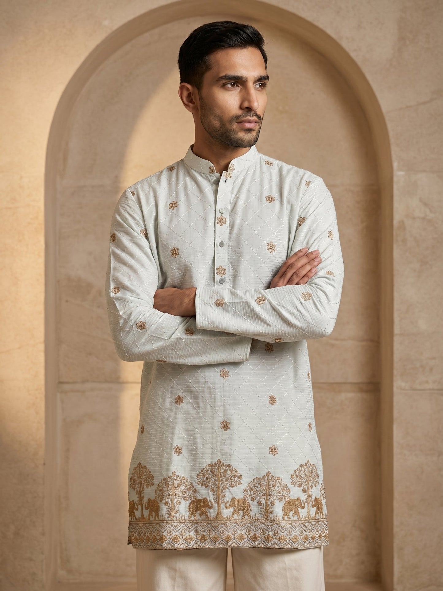 Premium Printed & Thread Work Kurta