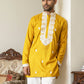 Men's Embroidered Silk Blend Kurtas