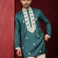 Men's Embroidered Silk Blend Kurtas