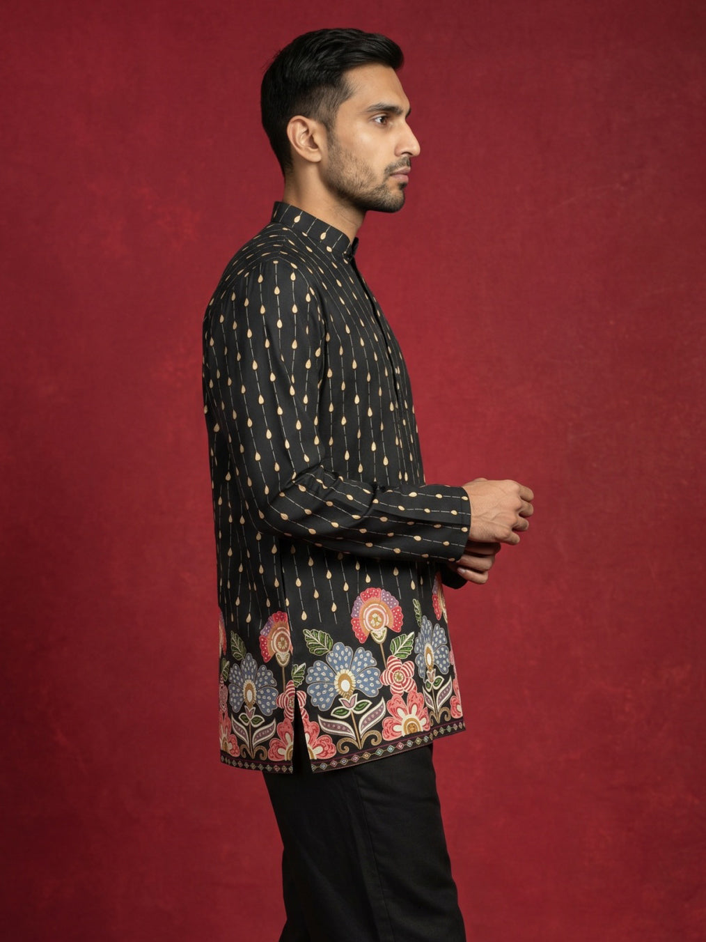 Men's Floral Printed Kurta