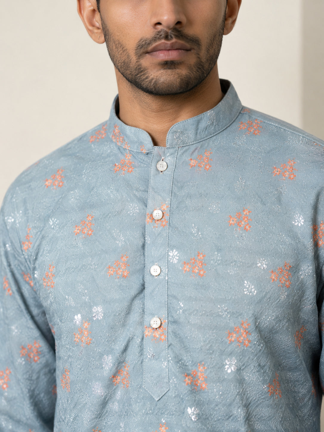 Men's Floral Printed & Thread Work Kurtas