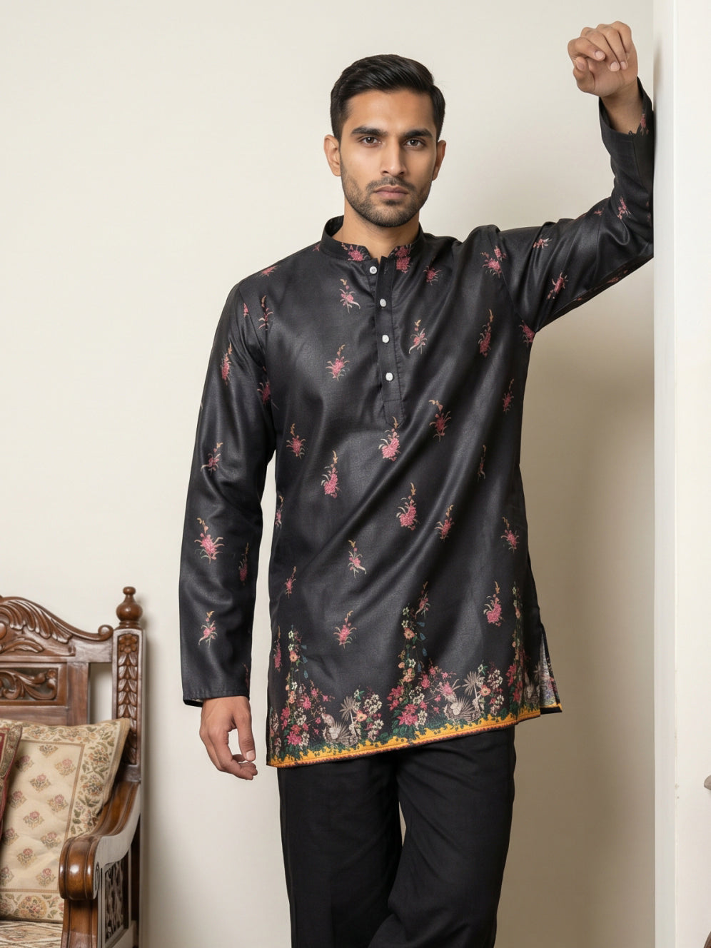Men's Floral Printed Kurtas