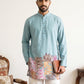 Cotton Floral Printed Kurta for Men