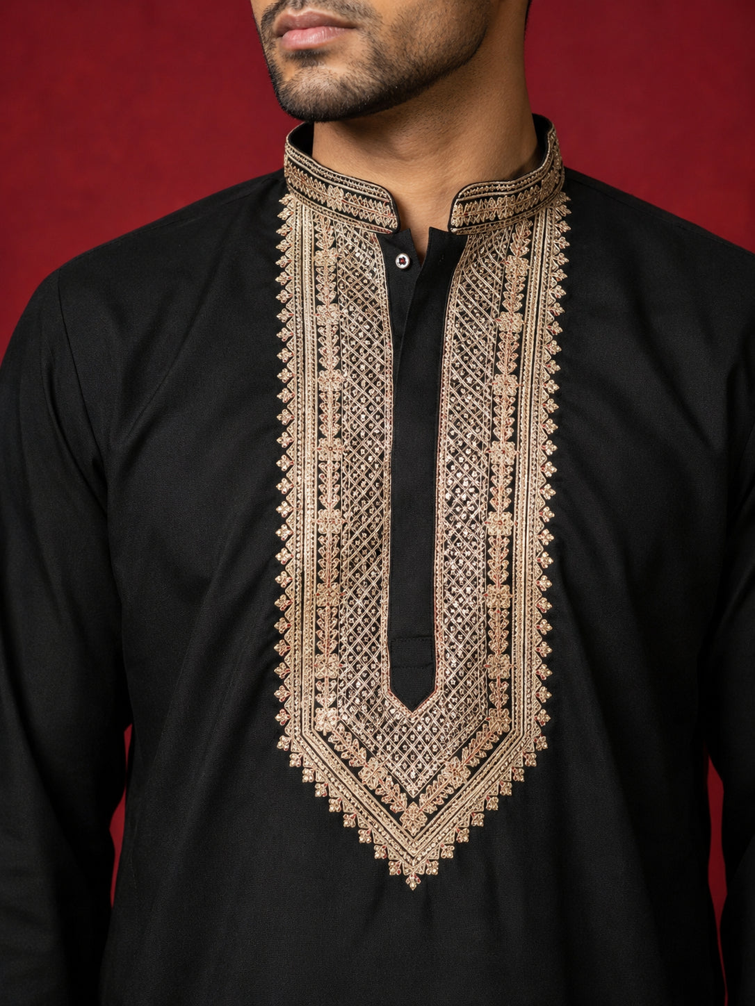 Japanese Fabric Embroidered Kurta for Men