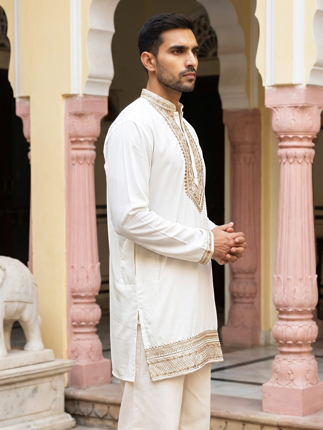 Japanese Fabric Embroidered Kurta for Men