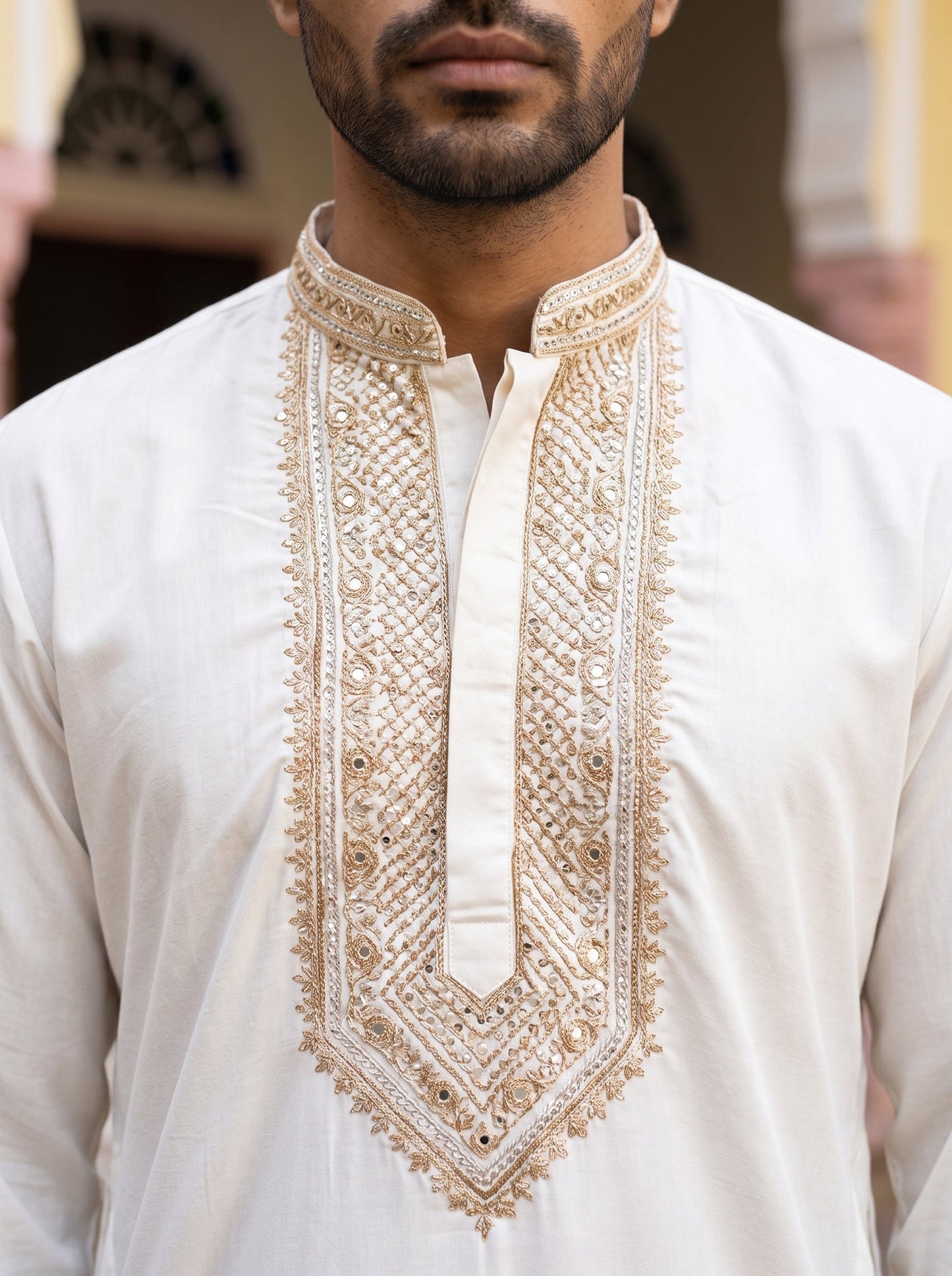 Japanese Fabric Embroidered Kurta for Men