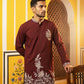 Men's Japanese Fabric Botanical Embroidered Kurta