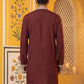 Men's Japanese Fabric Botanical Embroidered Kurta