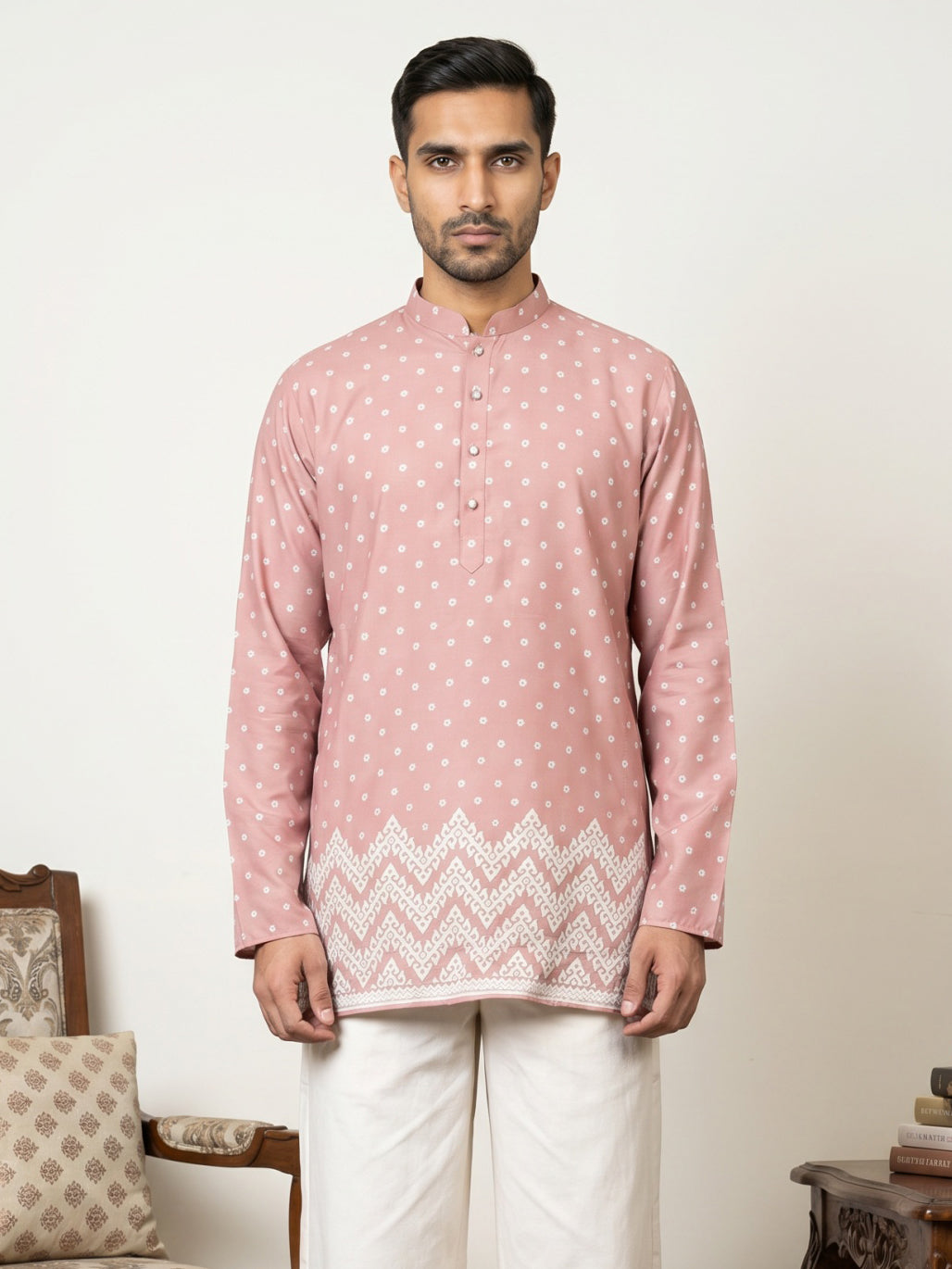 Men's Cotton Blend Printed Kurta